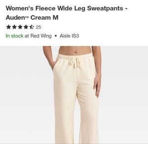 Auden Cream Fleece Sleepwear Pants
